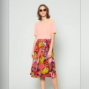 Gorman Banana Jungle 100% Silk Colourful Midi Skirt